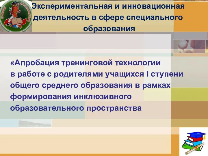 Экспериментальная и инновационная деятельность в сфере специального образования «Апробация тренинговой технологии в