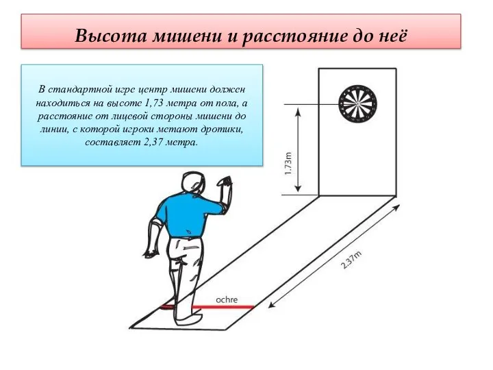 Высота мишени и расстояние до неё В стандартной игре центр мишени должен