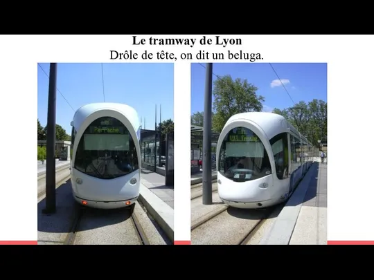 Le tramway de Lyon Drôle de tête, on dit un beluga.