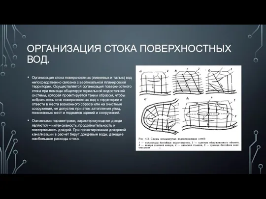 ОРГАНИЗАЦИЯ СТОКА ПОВЕРХНОСТНЫХ ВОД. Организация стока поверхностных (ливневых и талых) вод непосредственно