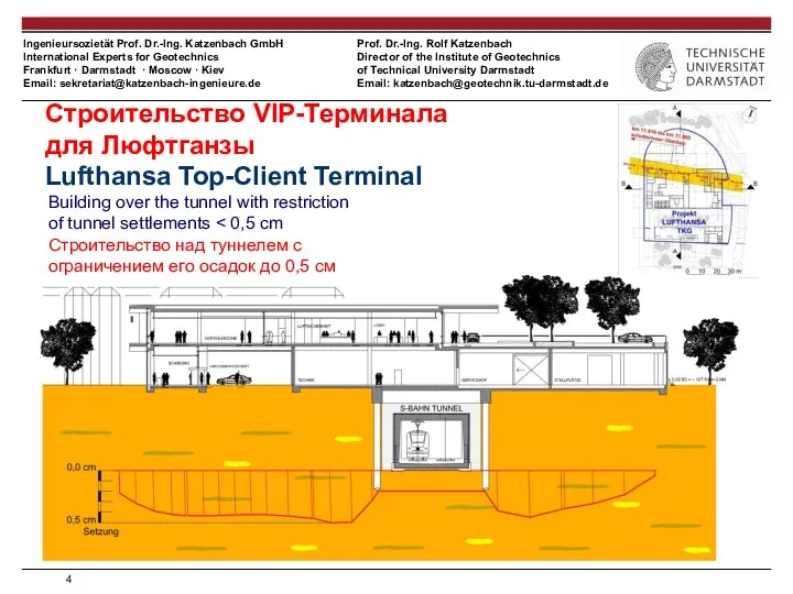 Строительство VIP-Терминала для Люфтганзы Lufthansa Top-Client Terminal Building over the tunnel with