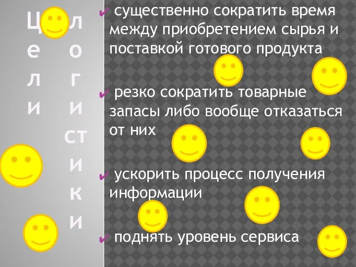 существенно сократить время между приобретением сырья и поставкой готового продукта резко сократить