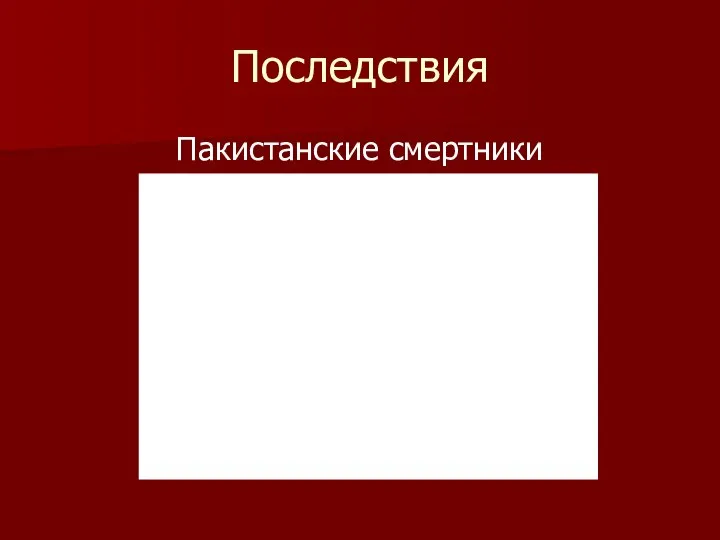 Последствия Пакистанские смертники