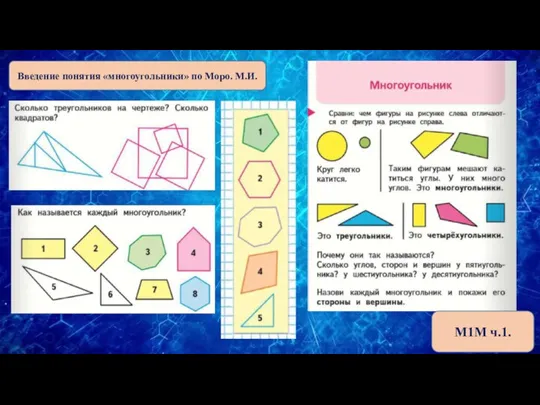 Введение понятия «многоугольники» по Моро. М.И. М1М ч.1.
