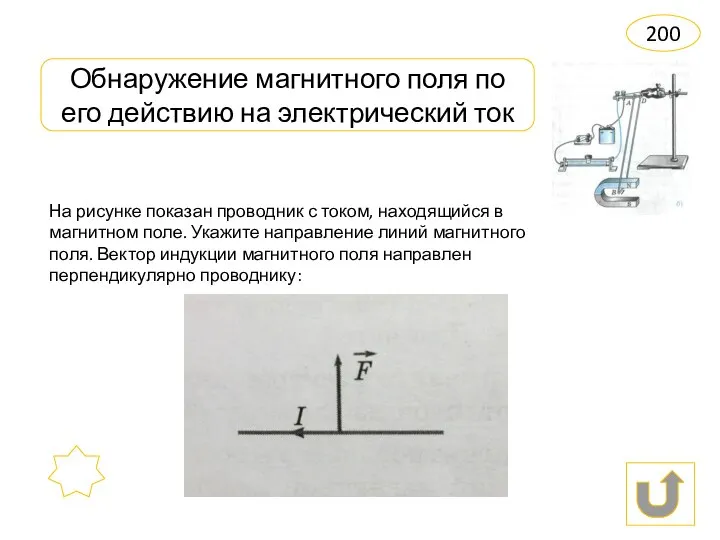 Обнаружение магнитного поля по его действию на электрический ток 200 На рисунке