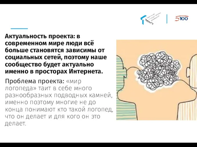 Актуальность проекта: в современном мире люди всё больше становятся зависимы от социальных