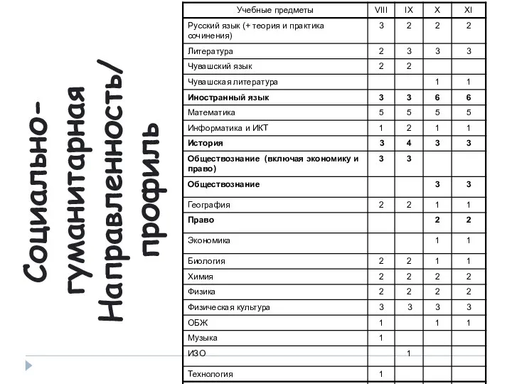 Социально- гуманитарная Направленность/ профиль