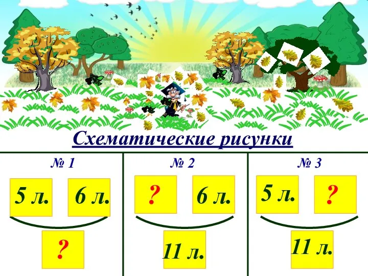 № 2 Схематические рисунки № 1 № 3 5 л. 6 л.