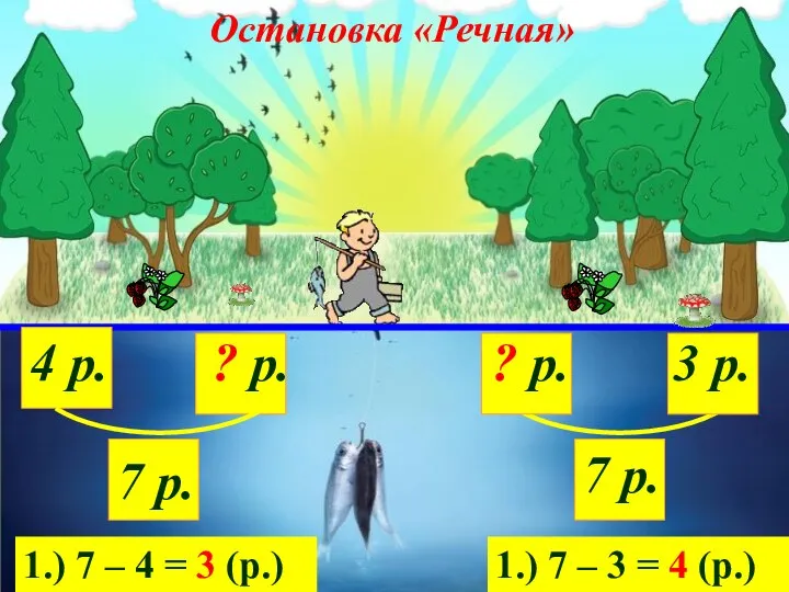 Остановка «Задачкино»» Остановка «Речная» 4 р. ? р. 7 р. ? р.