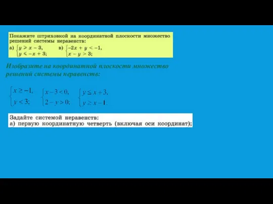 Изобразите на координатной плоскости множество решений системы неравенств: