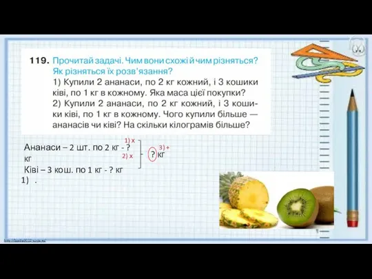 Ананаси – 2 шт. по 2 кг - ? кг Ківі –