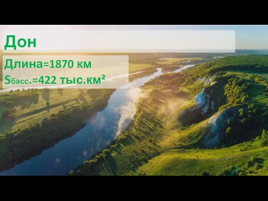 Дон Длина=1870 км Sбасс.=422 тыс.км²