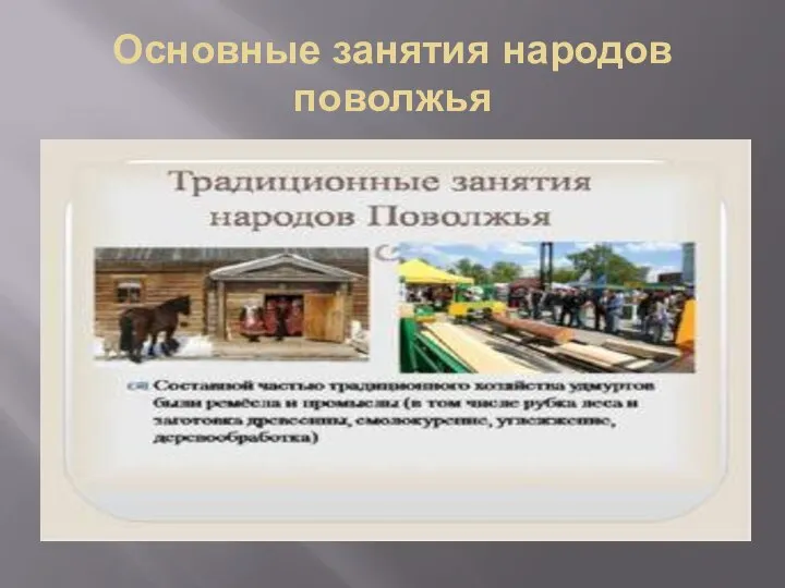 Основные занятия народов поволжья