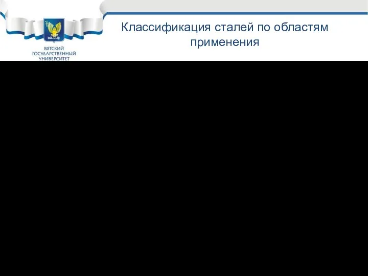 Классификация сталей по областям применения 1. Строительные стали: 0,1-0,2 % С. Стали