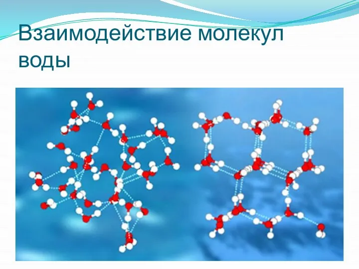 Взаимодействие молекул воды