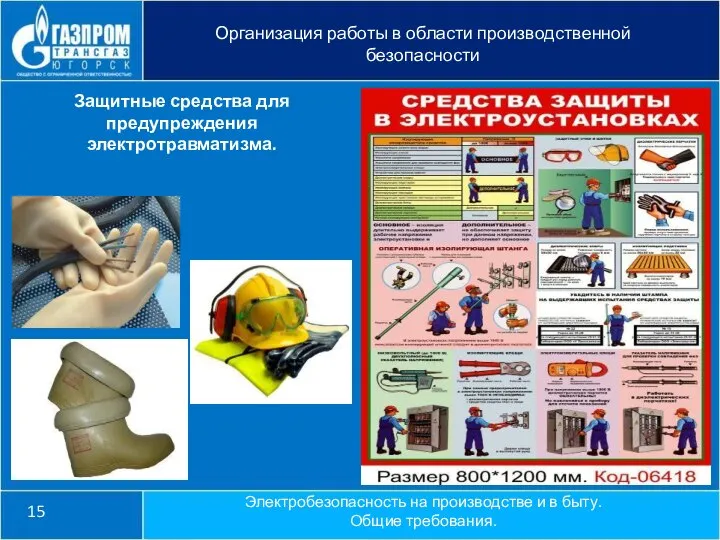15 Организация работы в области производственной безопасности Электробезопасность на производстве и в