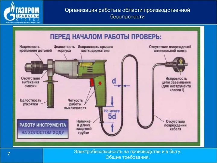 7 Организация работы в области производственной безопасности Электробезопасность на производстве и в быту. Общие требования.