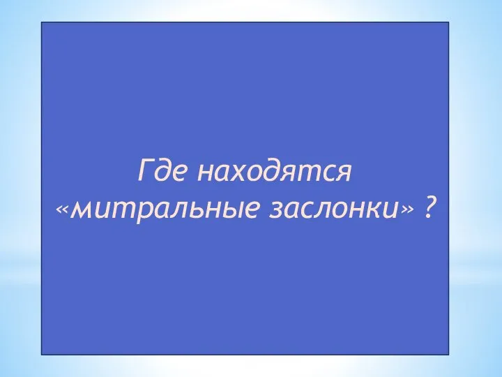 Где находятся «митральные заслонки» ?