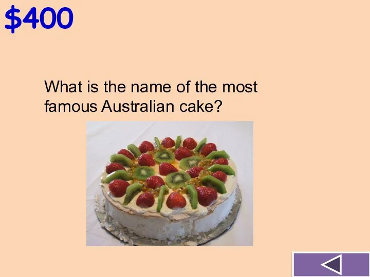 $400 What is the name of the most famous Australian cake?