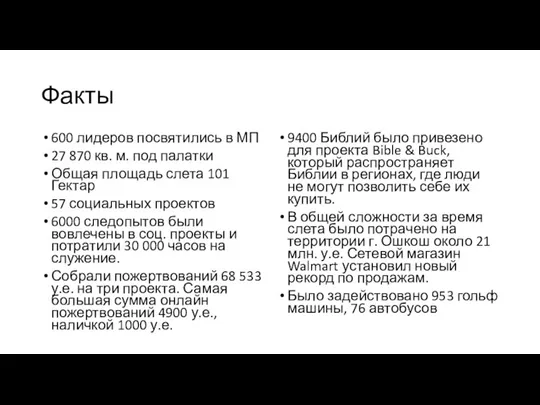 Факты 600 лидеров посвятились в МП 27 870 кв. м. под палатки