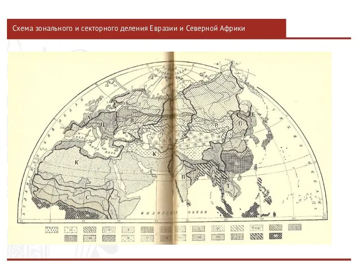 Схема зонального и секторного деления Евразии и Северной Африки