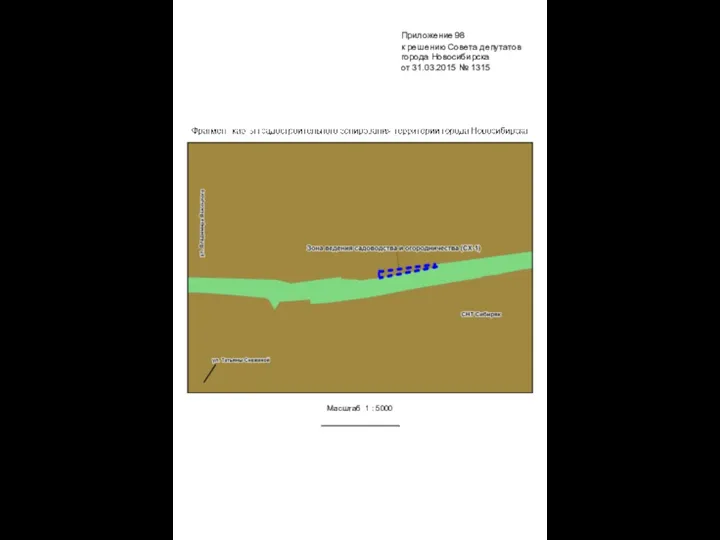 Масштаб 1 : 5000 Приложение 98 к решению Совета депутатов города Новосибирска от 31.03.2015 № 1315