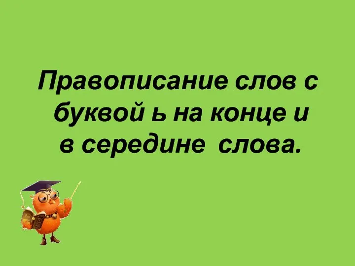 Правописание слов с буквой ь на конце и в середине слова.