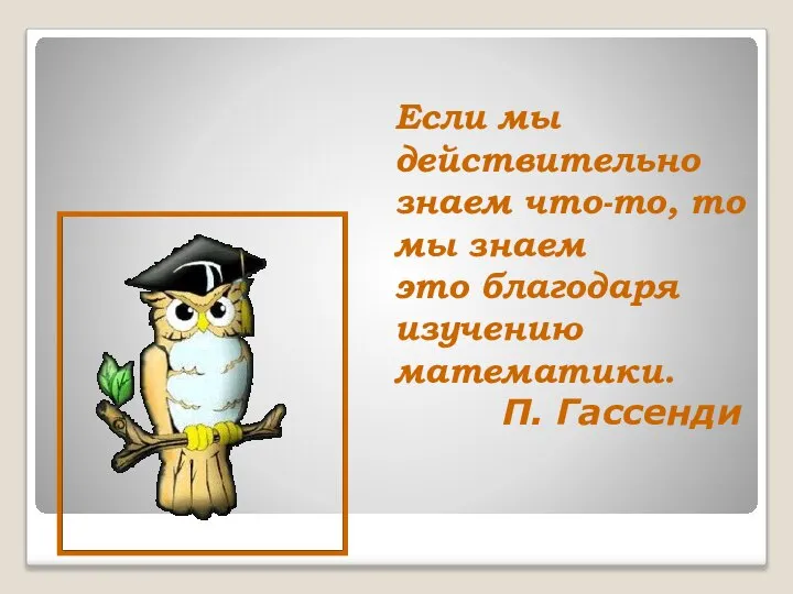 Если мы действительно знаем что-то, то мы знаем это благодаря изучению математики. П. Гассенди