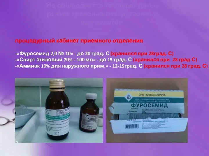 процедурный кабинет приемного отделения -«Фуросемид 2,0 № 10» - до 20 град.