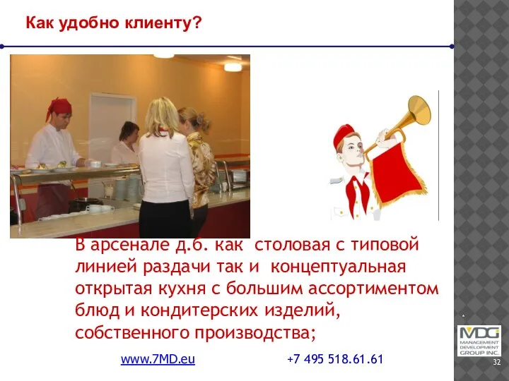 * www.7MD.eu +7 495 518.61.61 Как удобно клиенту? В арсенале д.б. как