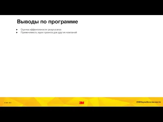 Выводы по программе Оценка эффективности результатов Применимость идеи проекта для других компаний