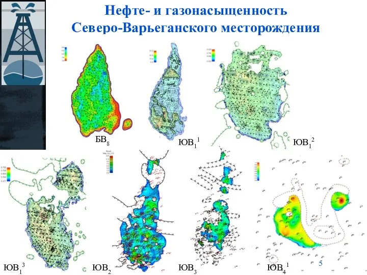 Нефте- и газонасыщенность Северо-Варьеганского месторождения БВ8 ЮВ11 ЮВ12 ЮВ13 ЮВ2 ЮВ3 ЮВ41