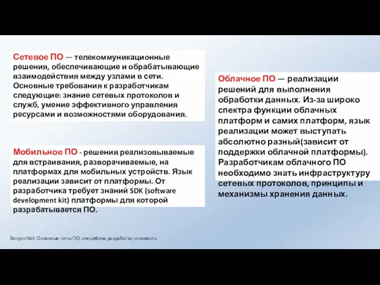 Сетевое ПО — телекоммуникационные решения, обеспечивающие и обрабатывающие взаимодействия между узлами в