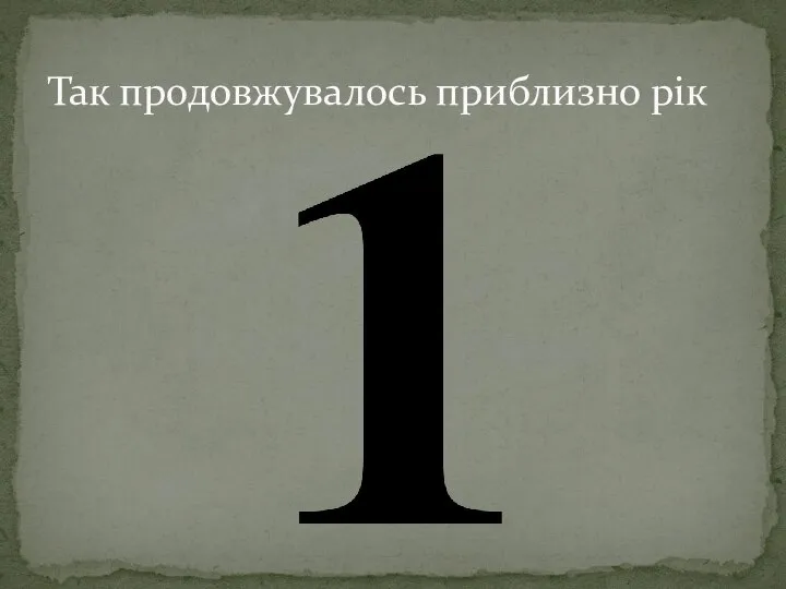 Так продовжувалось приблизно рік