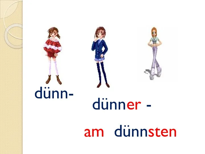 dünn- dünner - am dünnsten