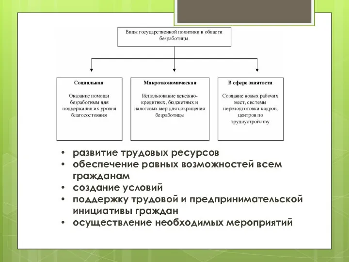 развитие трудовых ресурсов обеспечение равных возможностей всем гражданам создание условий поддержку трудовой