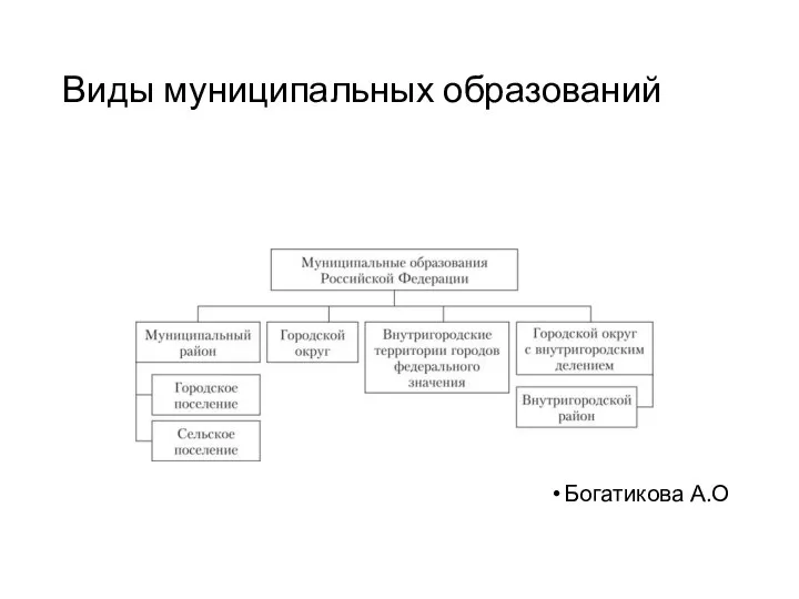 Виды муниципальных образований Богатикова А.О