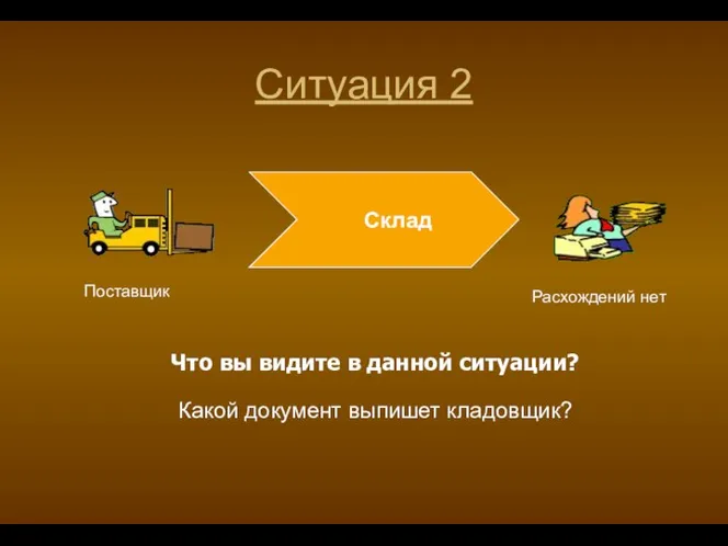 Ситуация 2 Склад Какой документ выпишет кладовщик? Что вы видите в данной ситуации?