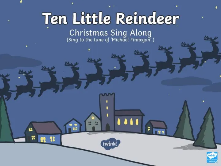 Ten little reindeer sing along song powerpoint