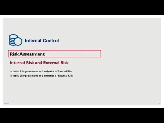 4/1/2022 Risk Assessment Internal Risk and External Risk Initiative 1: Improvements and