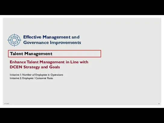 4/1/2022 Talent Management Enhance Talent Management in Line with DCEN Strategy and