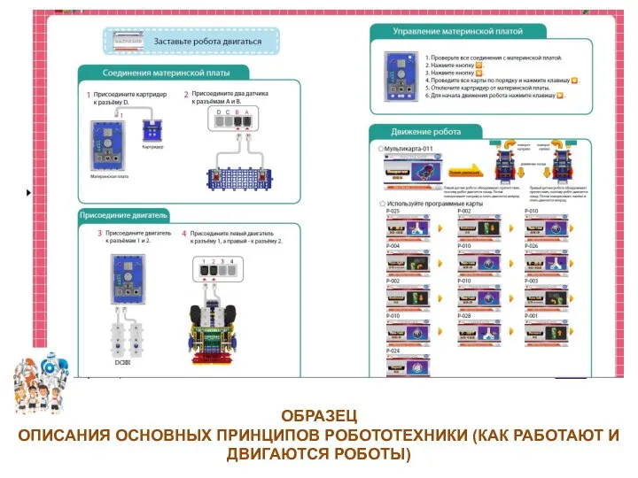 ОБРАЗЕЦ ОПИСАНИЯ ОСНОВНЫХ ПРИНЦИПОВ РОБОТОТЕХНИКИ (КАК РАБОТАЮТ И ДВИГАЮТСЯ РОБОТЫ)