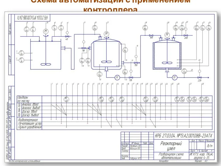 Схема автоматизации с применением контроллера