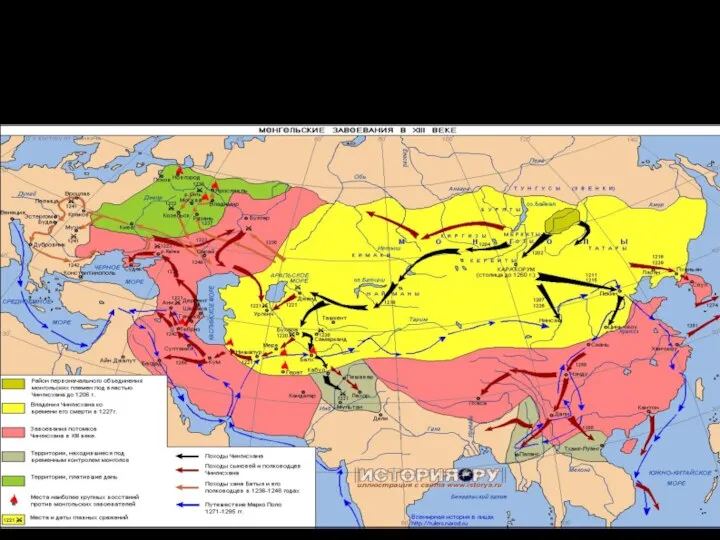 Карта державы монголов.