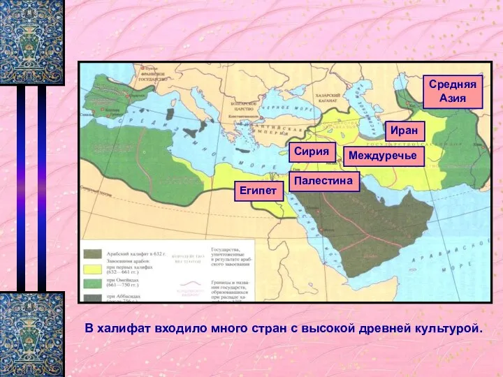 Образование Египет Палестина Сирия Междуречье Иран Средняя Азия В халифат входило много