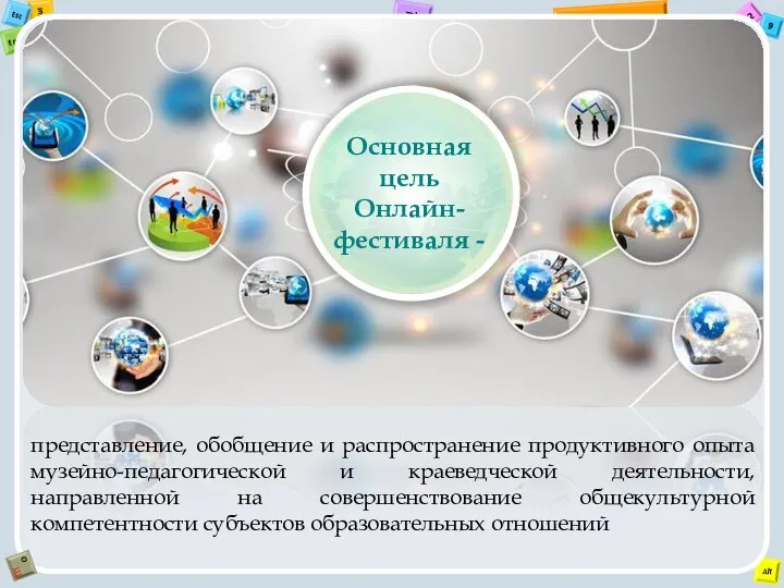 Основная цель Онлайн- фестиваля - представление, обобщение и распространение продуктивного опыта музейно-педагогической