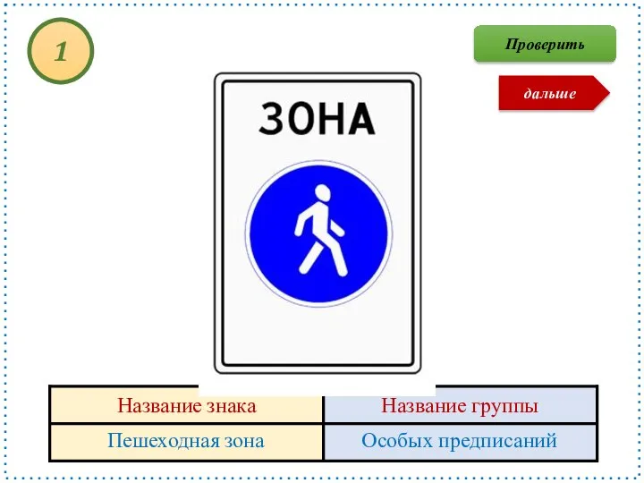 Пешеходная зона Особых предписаний 1 Проверить дальше