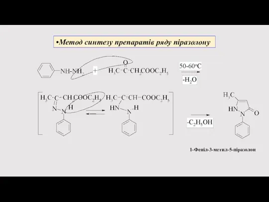 Метод синтезу препаратів ряду піразолону 1-Феніл-3-метил-5-піразолон