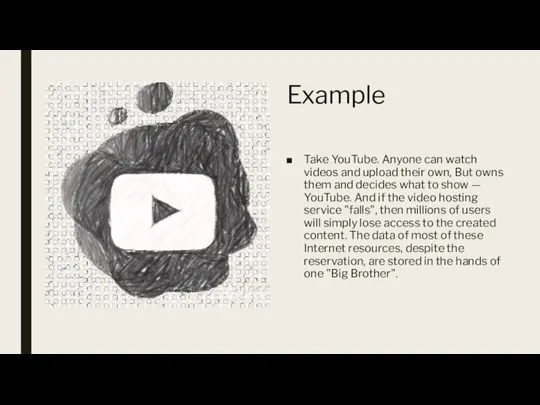 Example Take YouTube. Anyone can watch videos and upload their own, But