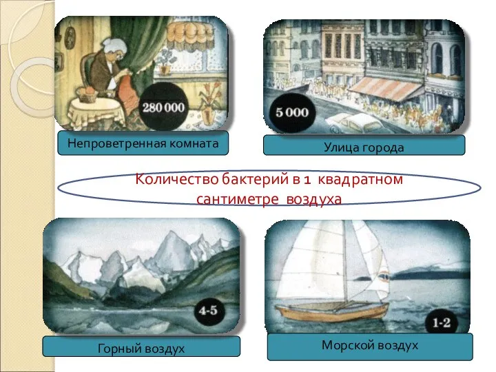 Количество бактерий в 1 квадратном сантиметре воздуха Морской воздух